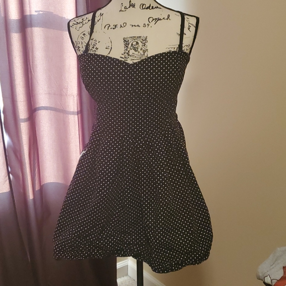 Black and white polka dot dress